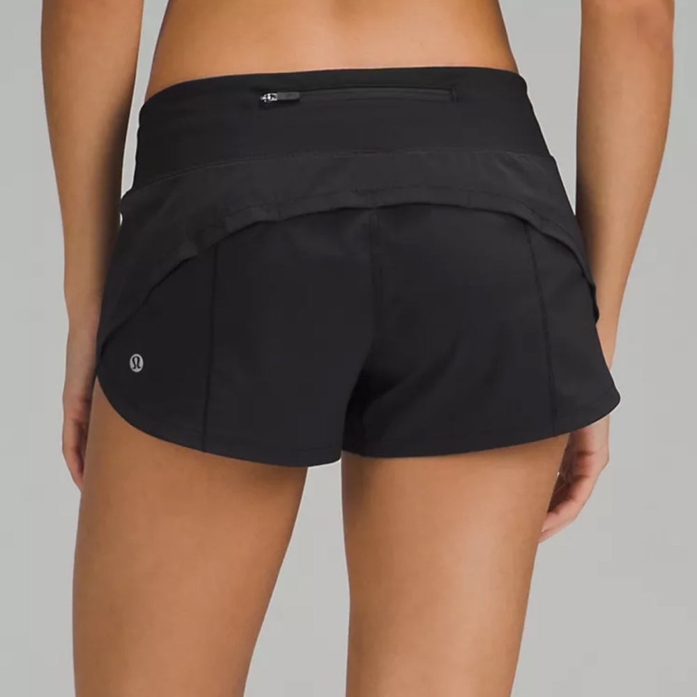 Lululemon Athletica Black Athletic Shorts with Curved Hem